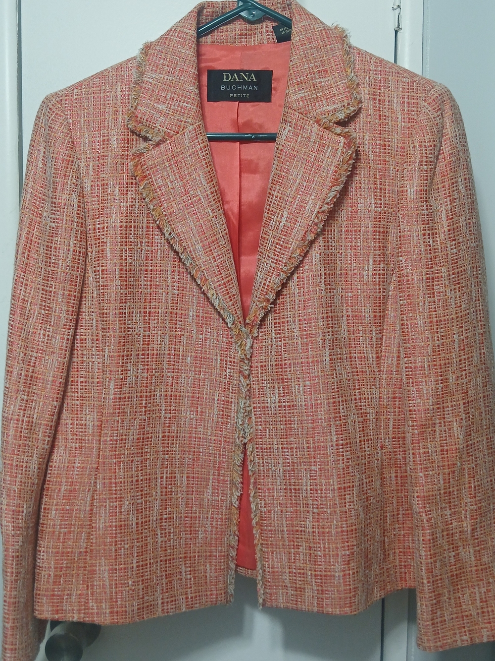 Dana Buchman Petite Orange Tweed Blazer
